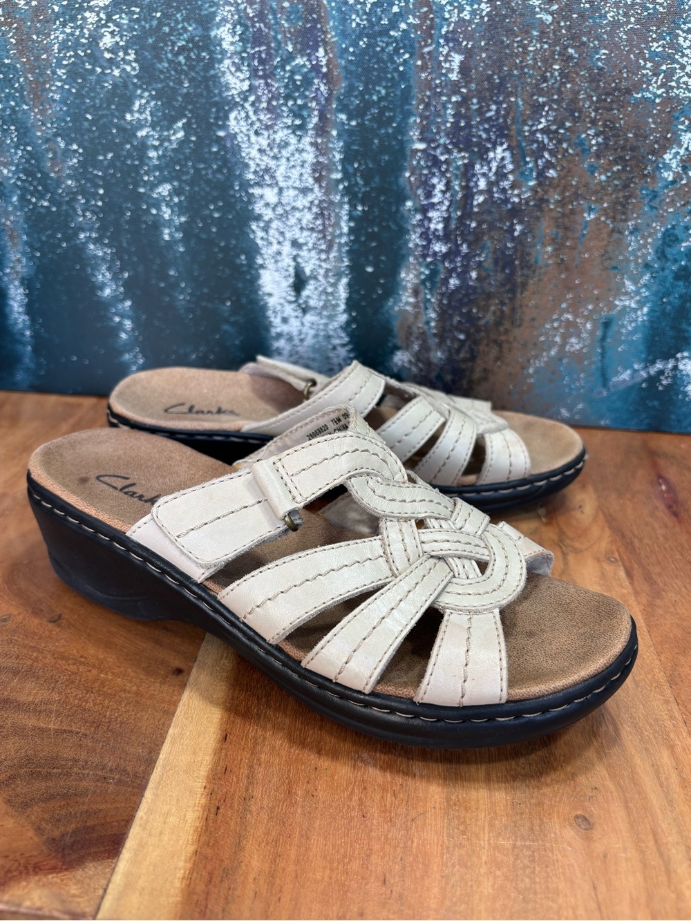 Clarks 2010’s Boho Tan Leather Slide Sandals (VGUC)